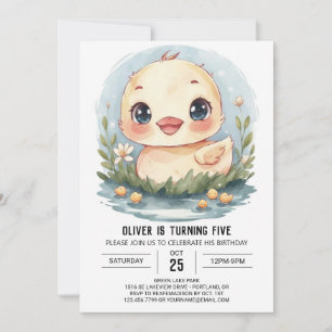 Convites Aniversário do Pato Personalizado Whimsical