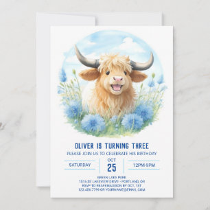 Convites Aniversário do Picnic de Flor Selvagem do Highland