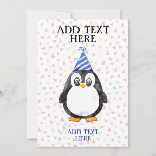 Convites Aniversário do Pinguim Cute Baby