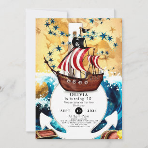 Convites Aniversário do Pirata da Criança Simples