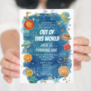 Convites Aniversário do Planeta Cósmico do Partido Espaci