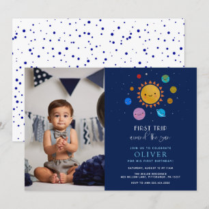 Convites Aniversário do Planeta Primeira Viagem em Torno d