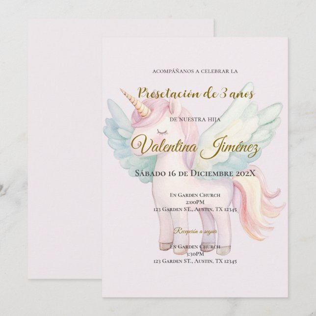 Convites Aniversário do Ponies 3rua em espanhol (Frente/Verso)