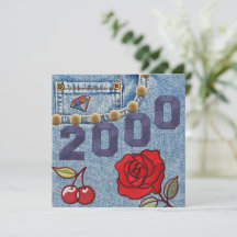 Aniversário do Poster vintage 2000 ou Reunião