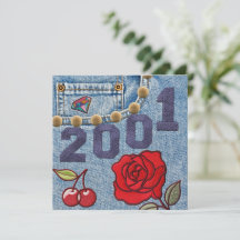 Aniversário do Poster vintage de 2001 ou Reunião