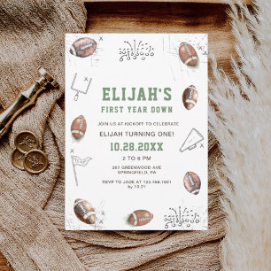 Convites Aniversário do Primeiro Ano em Baixo do Watercolor