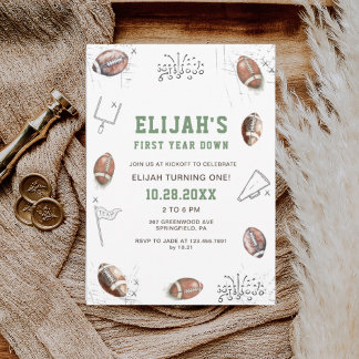 Convites Aniversário do Primeiro Ano em Baixo do Watercolor