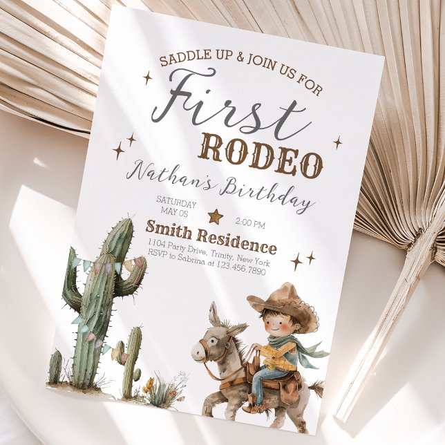 Convites Aniversário do Primeiro Rodeio Saddle Up (Criador carregado)
