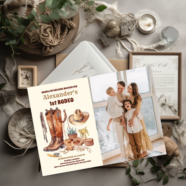 Convites Aniversário do Primeiro Rodeo do Cowboy Ocidental (Criador carregado)