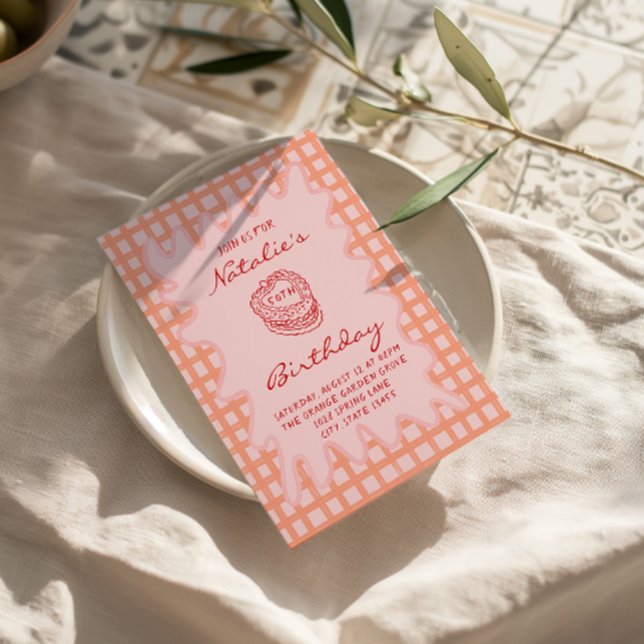 Convites Aniversário do Quinto Frame de Onda de Coquete Des (Criador carregado)