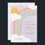 Convites Aniversário do Rainbow, Sun e Clouds Kid<br><div class="desc">Um convite de aniversário infantil para a festa do Rainbow.</div>