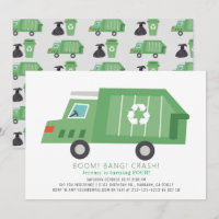 Aniversário do Reciclar do Caminhão de Lixo Verde