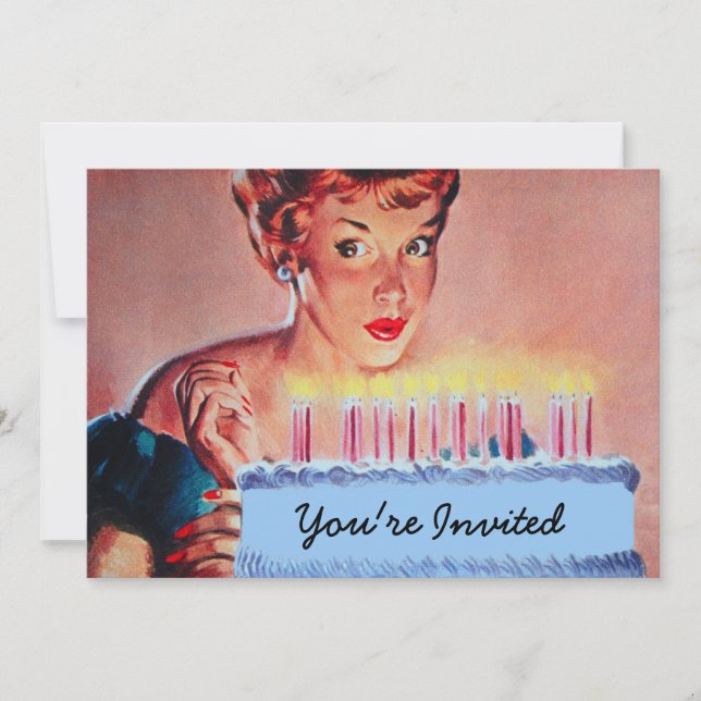 Convites Aniversário do Retro dos anos 50 (Frente)