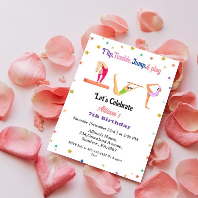 Convites Aniversário do sacudir de miúda saltar e jogar gin (Criador carregado)