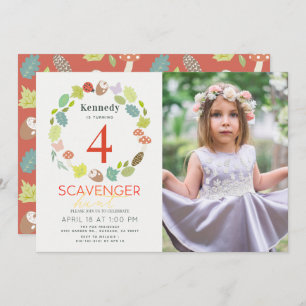 Convites Aniversário do Scavenger Hunt Nature Trail Red Pho