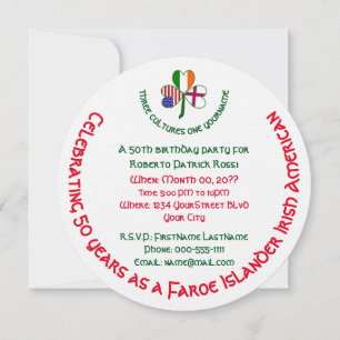 Convites Aniversário do Shamrock de Irlandês das Ilhas Faro