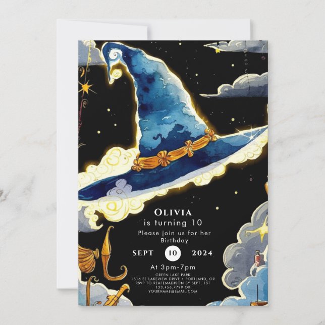 Convites Aniversário do Simples Assistente de Mágica para C (Frente)