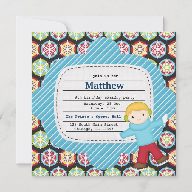 Convites Aniversário do Skating (Boy) (Frente)