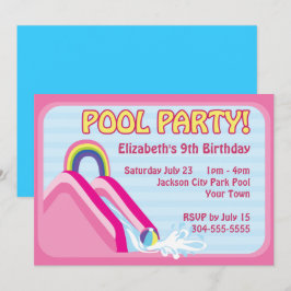 Convites Aniversário do Slide das Meninas
