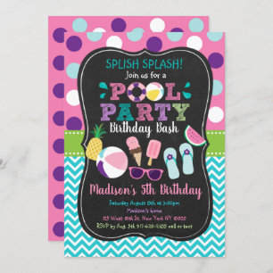 Convites Aniversário do Sorvete da Festa de Piscinas das Me