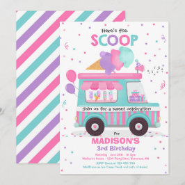 Convites Aniversário do Sorvete de Festa de aniversário de 