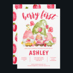 Convites Aniversário do Strawberry Gnomos Berry First Kid<br><div class="desc">Crie o seu primeiro convite de aniversário! Personalize esta design com seu próprio texto. Você pode personalizar ainda mais este design selecionando o link "personalizar mais",  se desejar.</div>