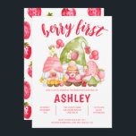 Convites Aniversário do Strawberry Gnomos Berry First Kid<br><div class="desc">Crie o seu primeiro convite de aniversário! Personalize esta design com seu próprio texto. Você pode personalizar ainda mais este design selecionando o link "personalizar mais",  se desejar.</div>