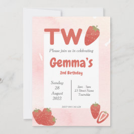 Convites Aniversário do Strawberry Two