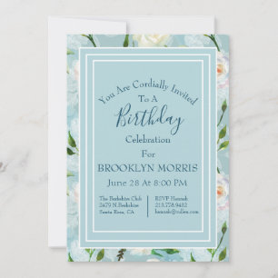 Convites Aniversário do Summer Blush Floral Blooms