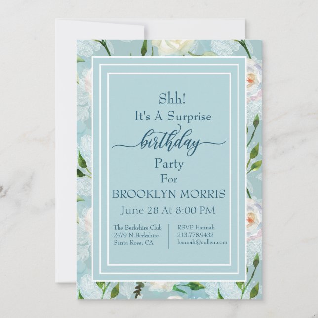 Convites Aniversário do Summer Blush Lacy Floral Blooms (Frente)