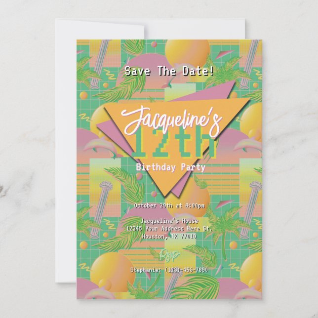 Convites Aniversário do Sunset no Verão Amarelo (Frente)