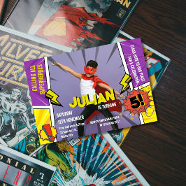 Convites Aniversário do Super-Herói 5 Boas da revista em qu