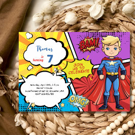 Convites aniversário do super-herói super-herói pop