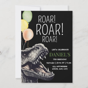 Convites Aniversário do T-Rex de Aventura Jurássica do Dino