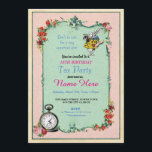 Convites Aniversário do Tea Party 18 Alice no País das Mara<br><div class="desc">Alice floral elegante no Convite de festas de Chá de Wonderland. Perfeito para uma Festa de aniversário,  Chá de panela,  Festa de Bacherlorette,  Festa Hen,  etc.,  MUDE SIMPLESMENTE O TEXTO PARA CONFIAR COM SUA FESTA. impressão incluído.</div>