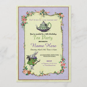 Convites Aniversário do Tea Party Alice no País das Maravil
