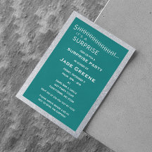 Aniversário do Teal and Silver Glitter Surprise Pa