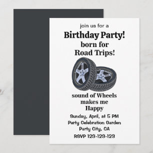 Convites Aniversário do Técnico de Pneus de Roda de Carro