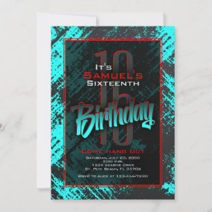 Convites Aniversário do Teen Boy