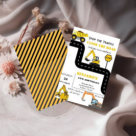 Convites Aniversário do tema construção do caminhão