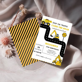 Convites Aniversário do tema construção do caminhão