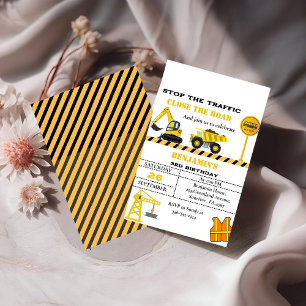 Convites Aniversário do tema construção do caminhão