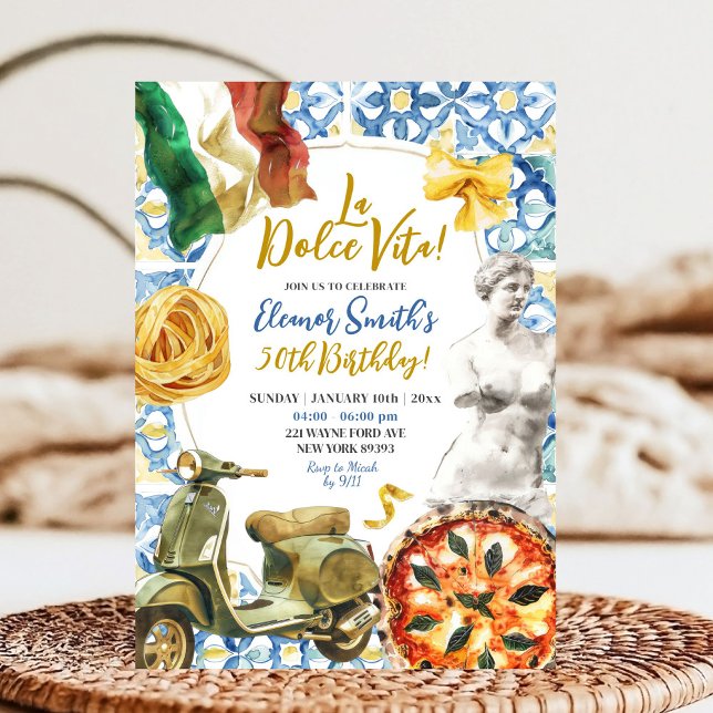 Convites Aniversário do Tema do Janto Italiano La Dolce Vit (Criador carregado)