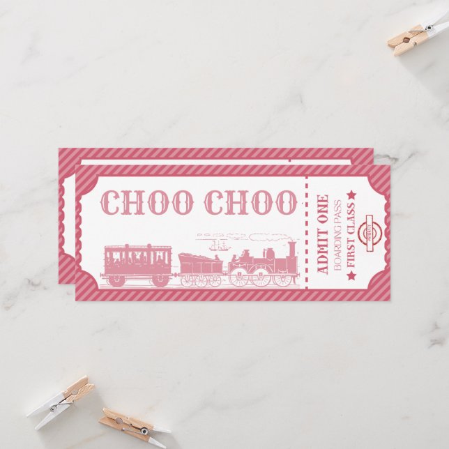 Convites Aniversário do tema do trem etário (Frente/Verso In Situ)