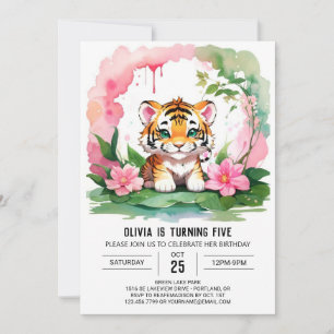 Convites Aniversário do Tema Um Tigre Selvagem