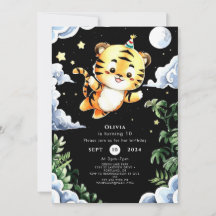 Aniversário do Tigre de Aquarela Personalizado