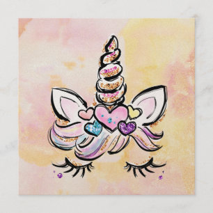 Convites Aniversário do Unicórnio Face