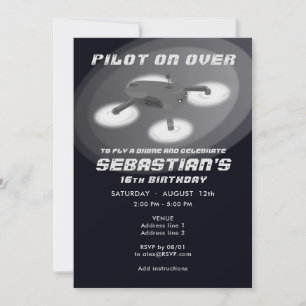 Convites Aniversário do Veículo Aéreo RC de Corrida de Dron