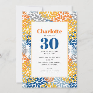Convites Aniversário do Verão Floral Abstrato Brilhante
