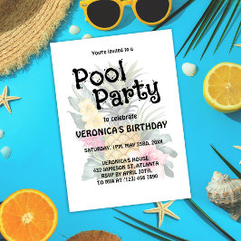 Convites Aniversário do Verão Moderno do Partido piscina